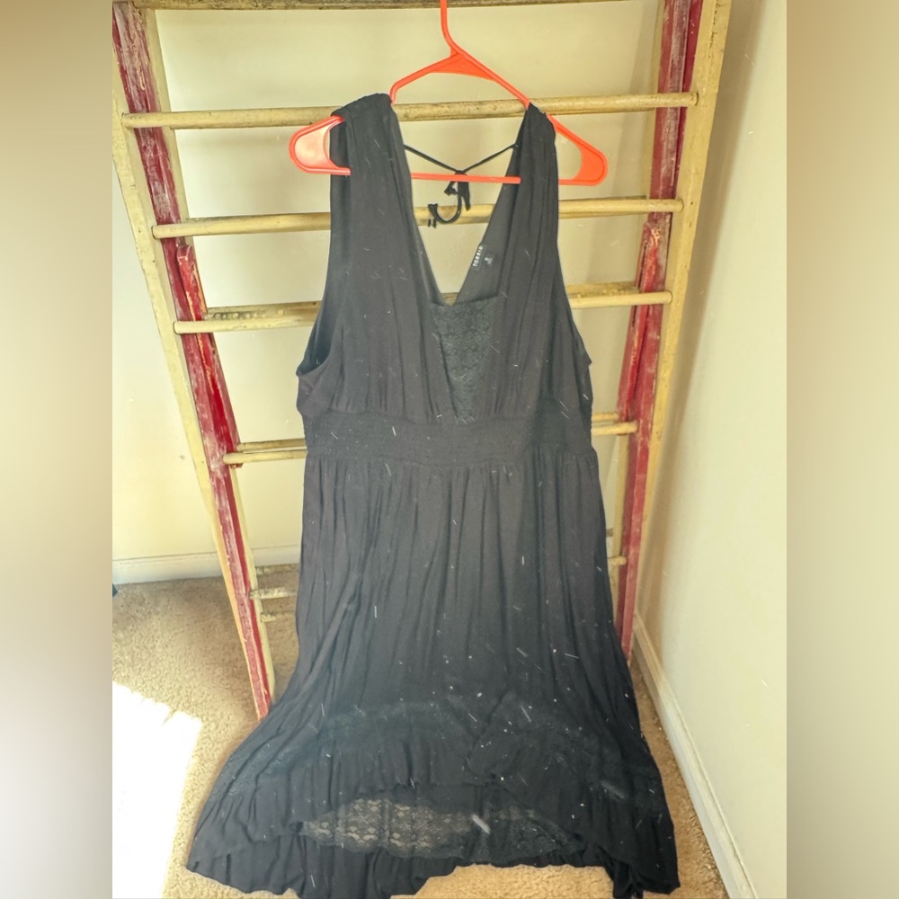 Torrid Black Sleeveless Dress with Lace Accent